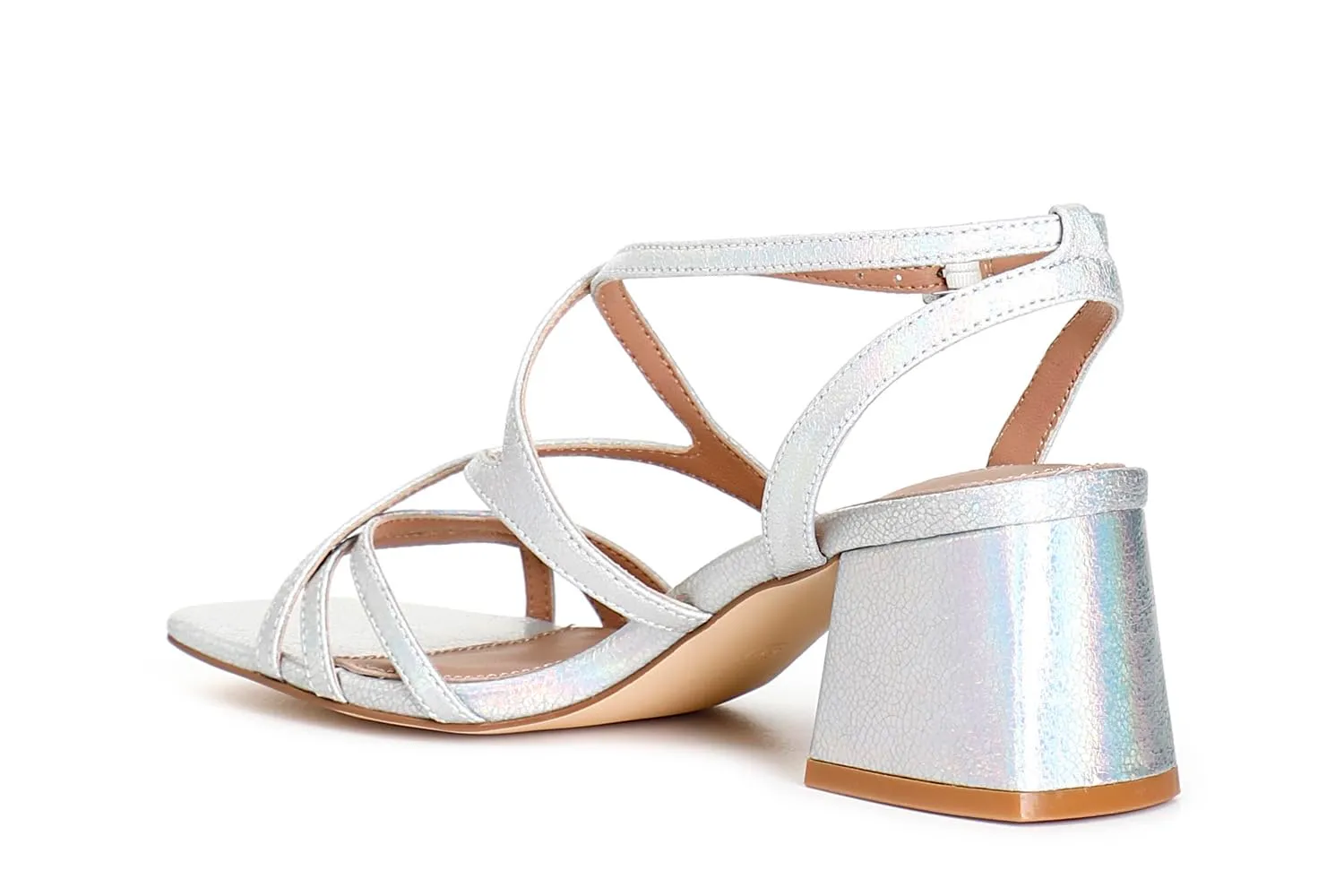 CafèNoir Sandali Metallico Incrocio tacco 5,6 cm