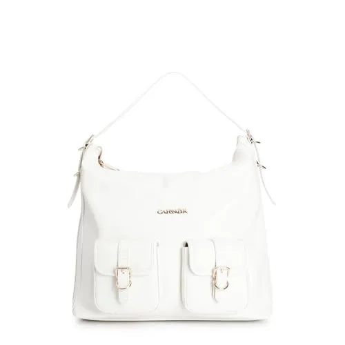 CafèNoir Borsa Spalla Donna Bianca Unica Logo Laserato Tasche