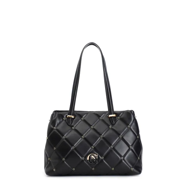 CafèNoir Tote Trapuntata Nera Rombi Rivetti