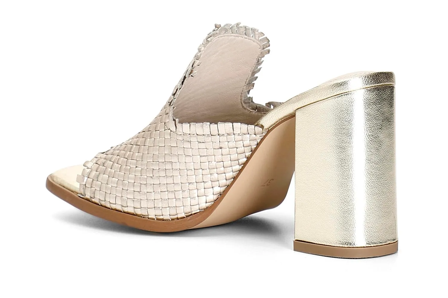 CafèNoir Sabot Donna in Pelle Intrecciata Tacco 9 cm