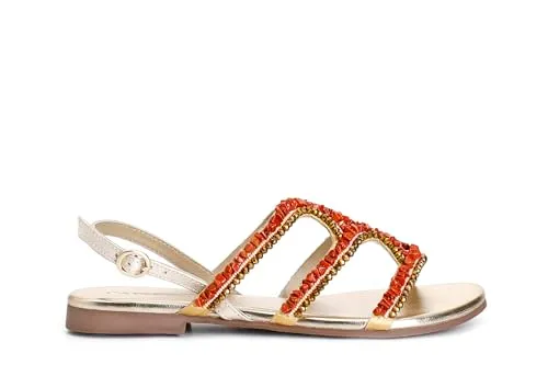 CafèNoir Sandali Strass Multi Corallo 39 EU tacco basso