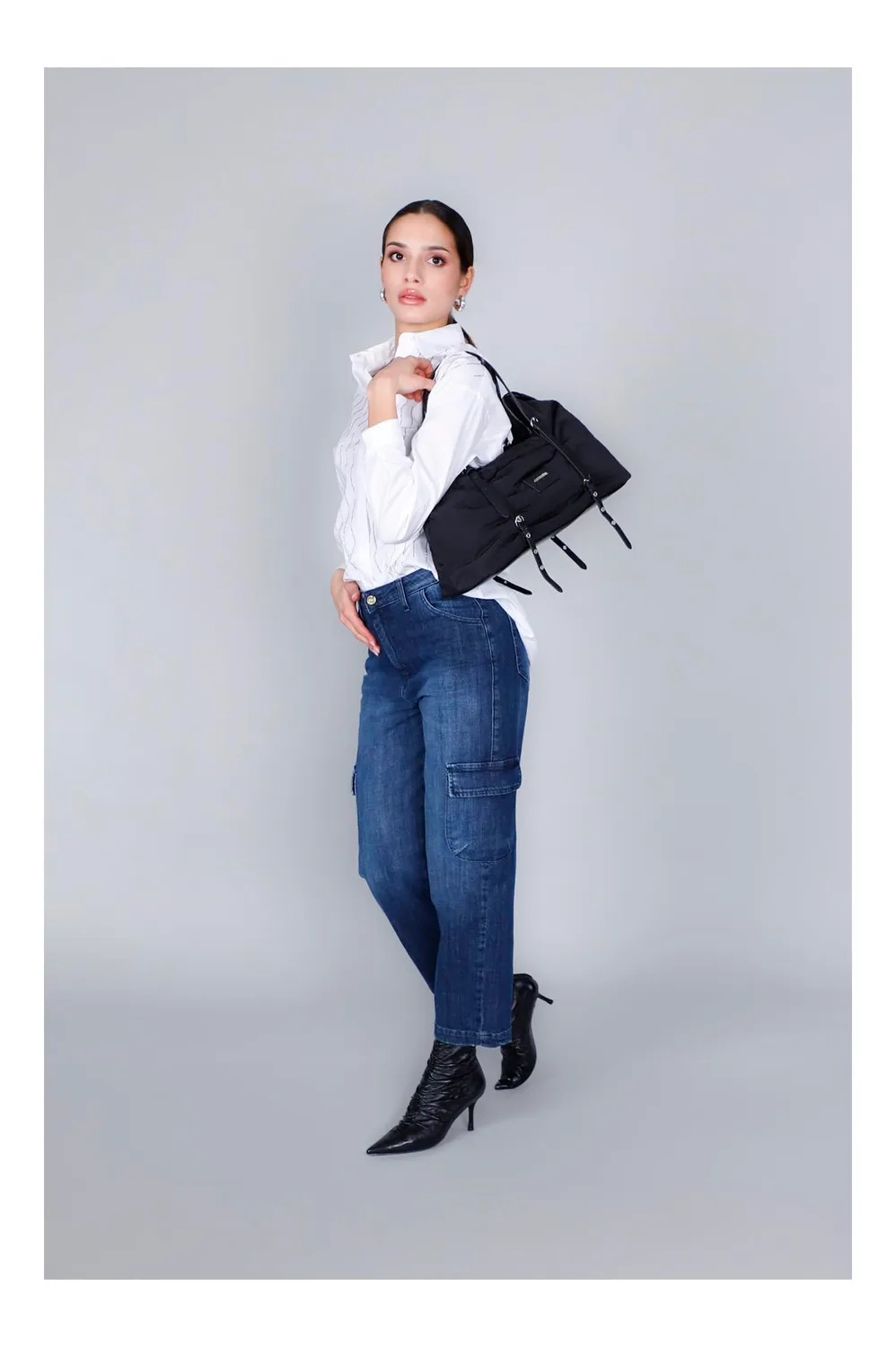 CafèNoir Shopping Nylon Imbottita Cinghie Fibbia Unica