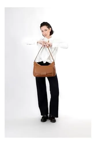 CafèNoir Hobo Nodi Effetto Suede Borsa Cuoio