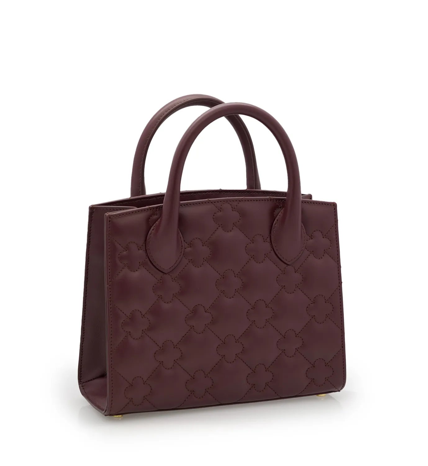 Cardinal Milano Tote Small borsa bordeaux vitello trapuntato