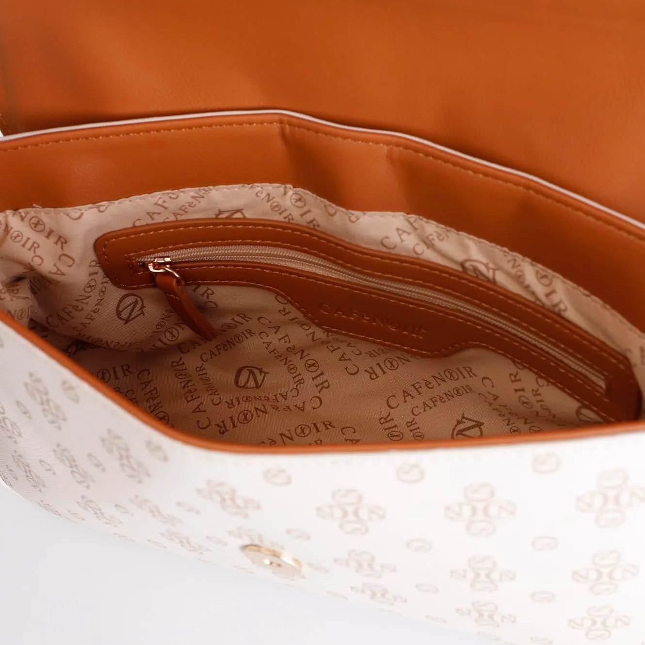 CafèNoir Borsa a Spalla Monogram Cuoio con Pattina