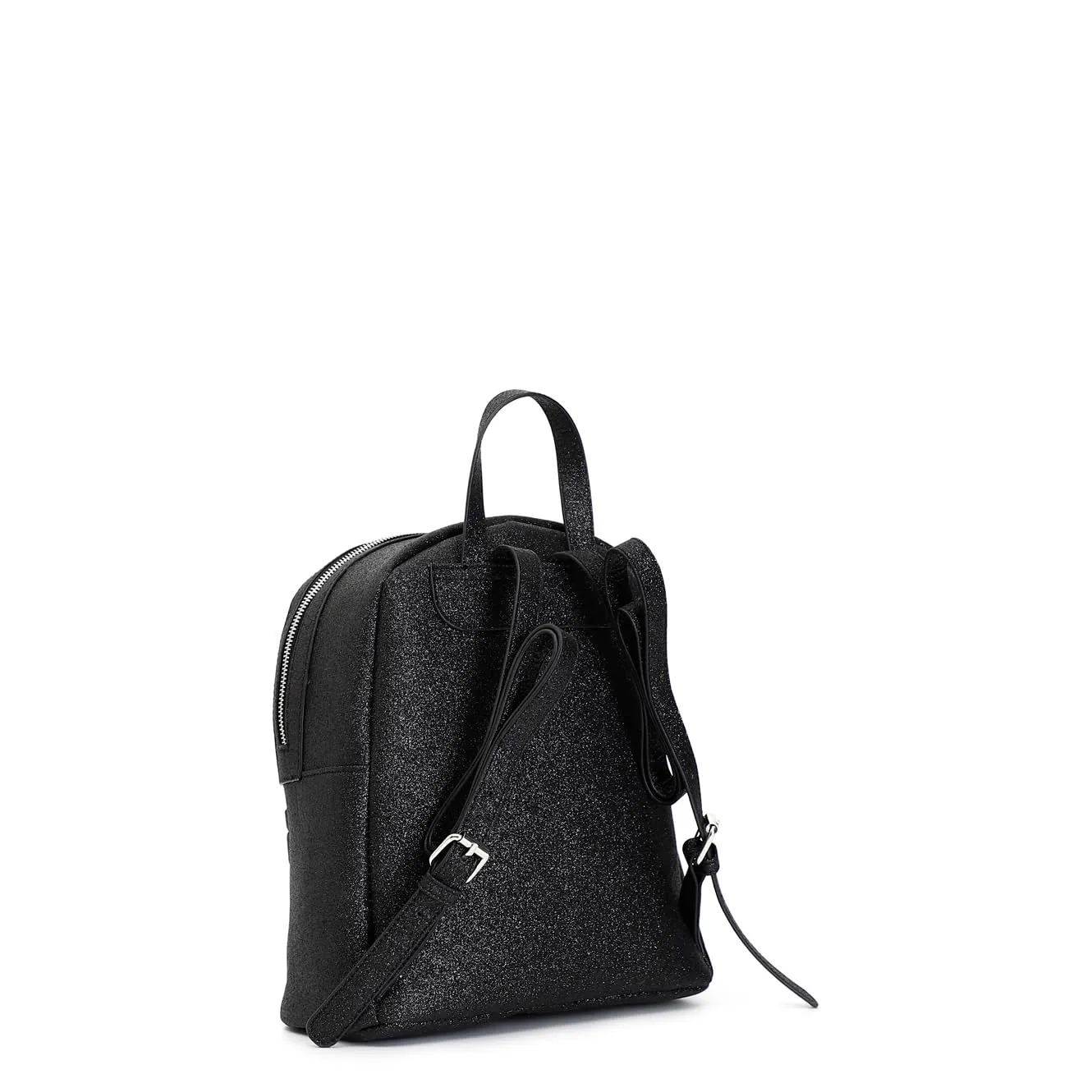 CafèNoir Zaino Glitterato Donna Nero Logo Ricamato