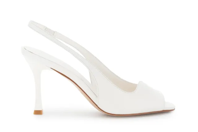 CafèNoir Slingback Nappa Avorio Tacco 8,5 cm 38