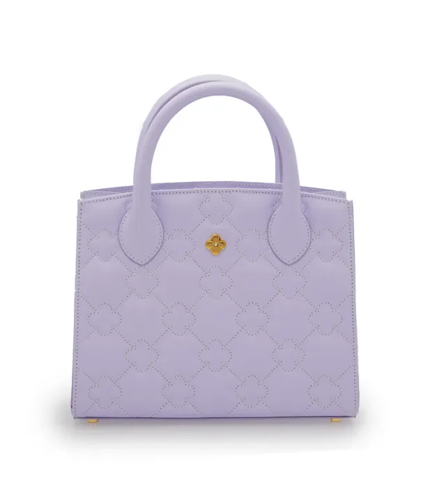 Cardinal Milano Tote Small borsa vitello lilla trapuntato