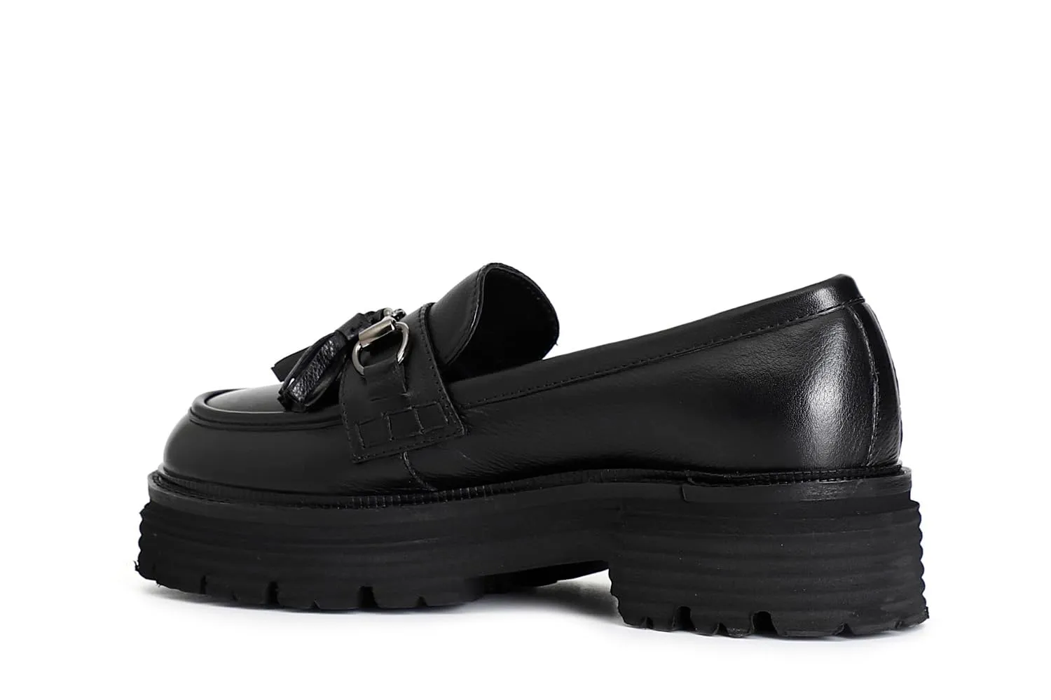 CafèNoir Mocassino Donna Morsetto Nappine Nero Tacco 40 mm