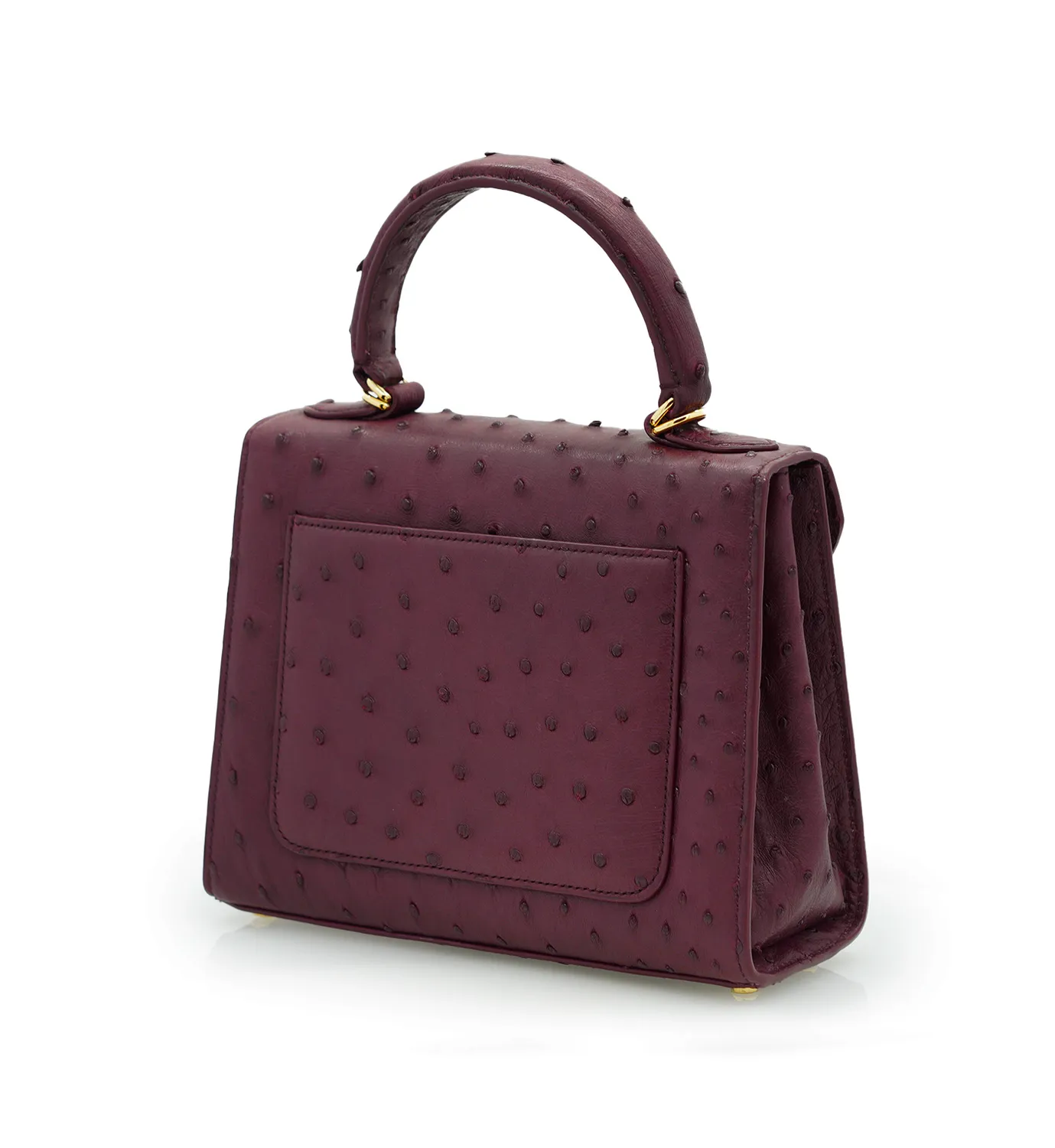 Cardinal Milano First Lady borsa bordeaux struzzo oro