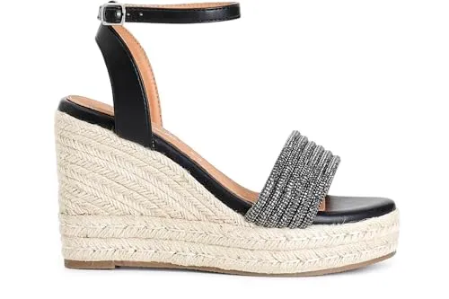 CafèNoir Sandali con Zeppa Corda e Strass
