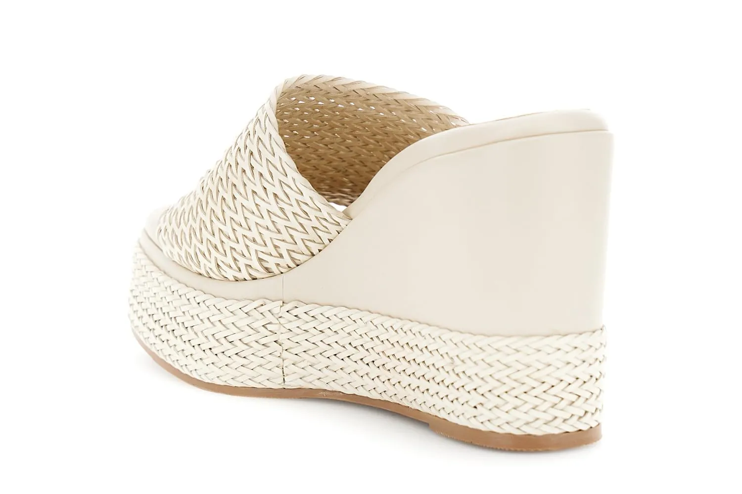 CafèNoir Sandalo Ciabatta Zeppa Beige 36 Intrecciato