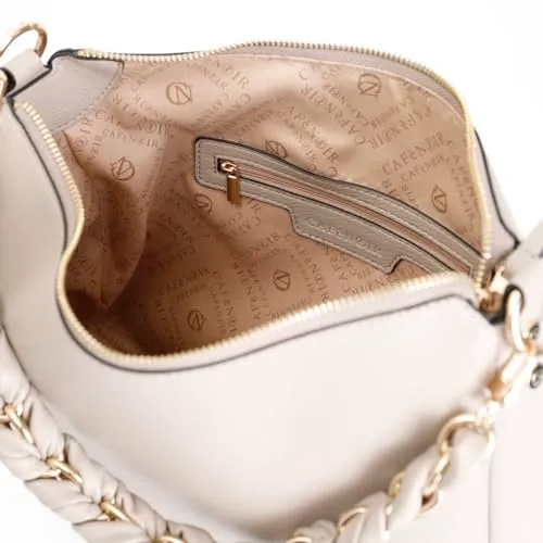 CafèNoir Sacca Donna Taupe Catena Intrecciata