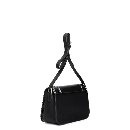CafèNoir Tracolla Pattina Borsa Nero Motivo Infilatura