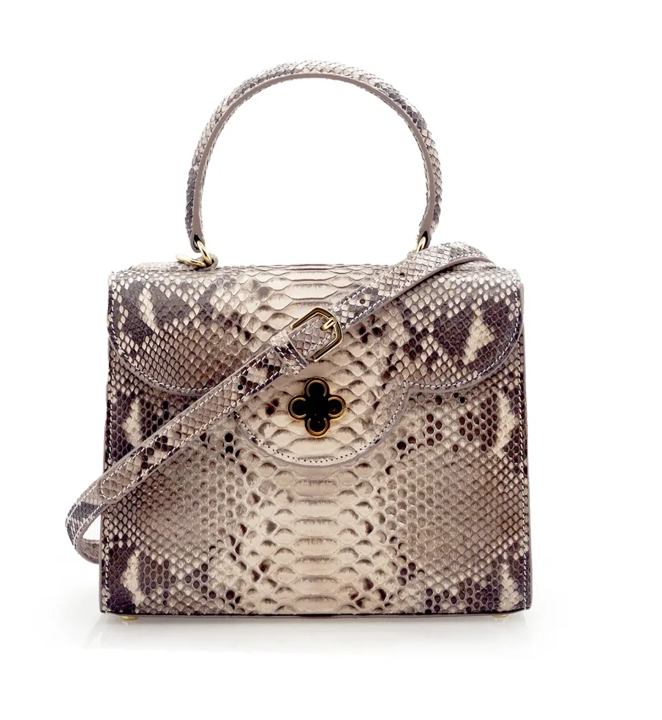 Cardinal Milano First Lady Grey Python borsa pitone grigia