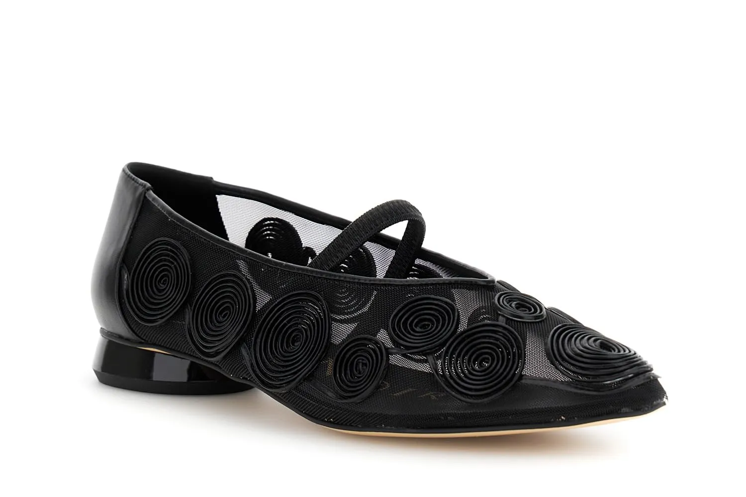 CafèNoir Ballerine Ricamo Cornely Donna Nere Mesh