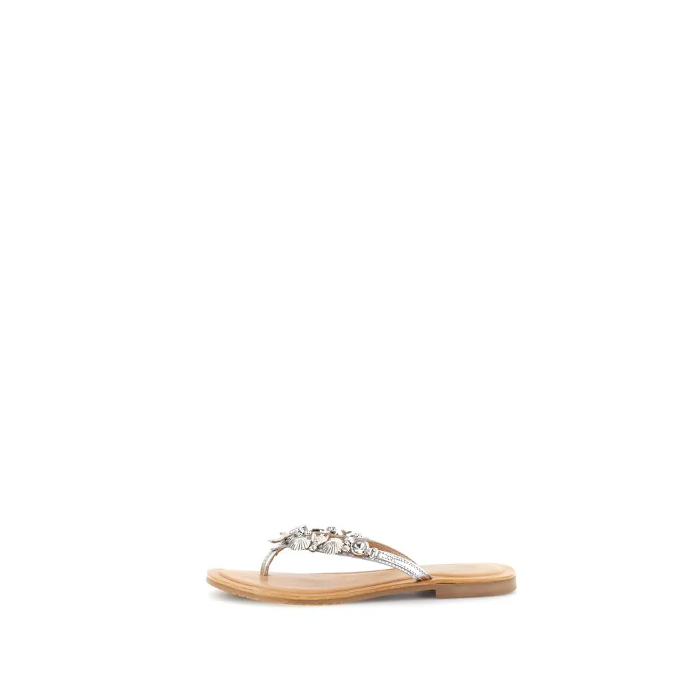 CafèNoir Infradito Flat Pelle Gioiello Tacco 1,4 cm