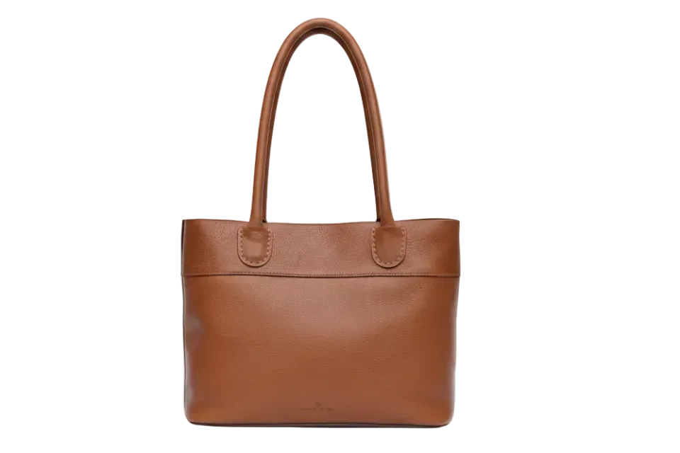 Aigin Milano tote pelle miele divisorio zip 40 cm