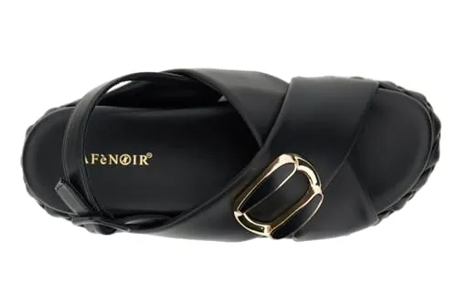 CafèNoir Sandali Incrociati Nero Treccia 39 Fondo Treccia