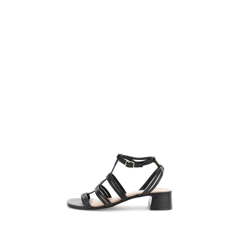 CafèNoir Ciabatta Pelle Multilistini Borchie Donna Nera