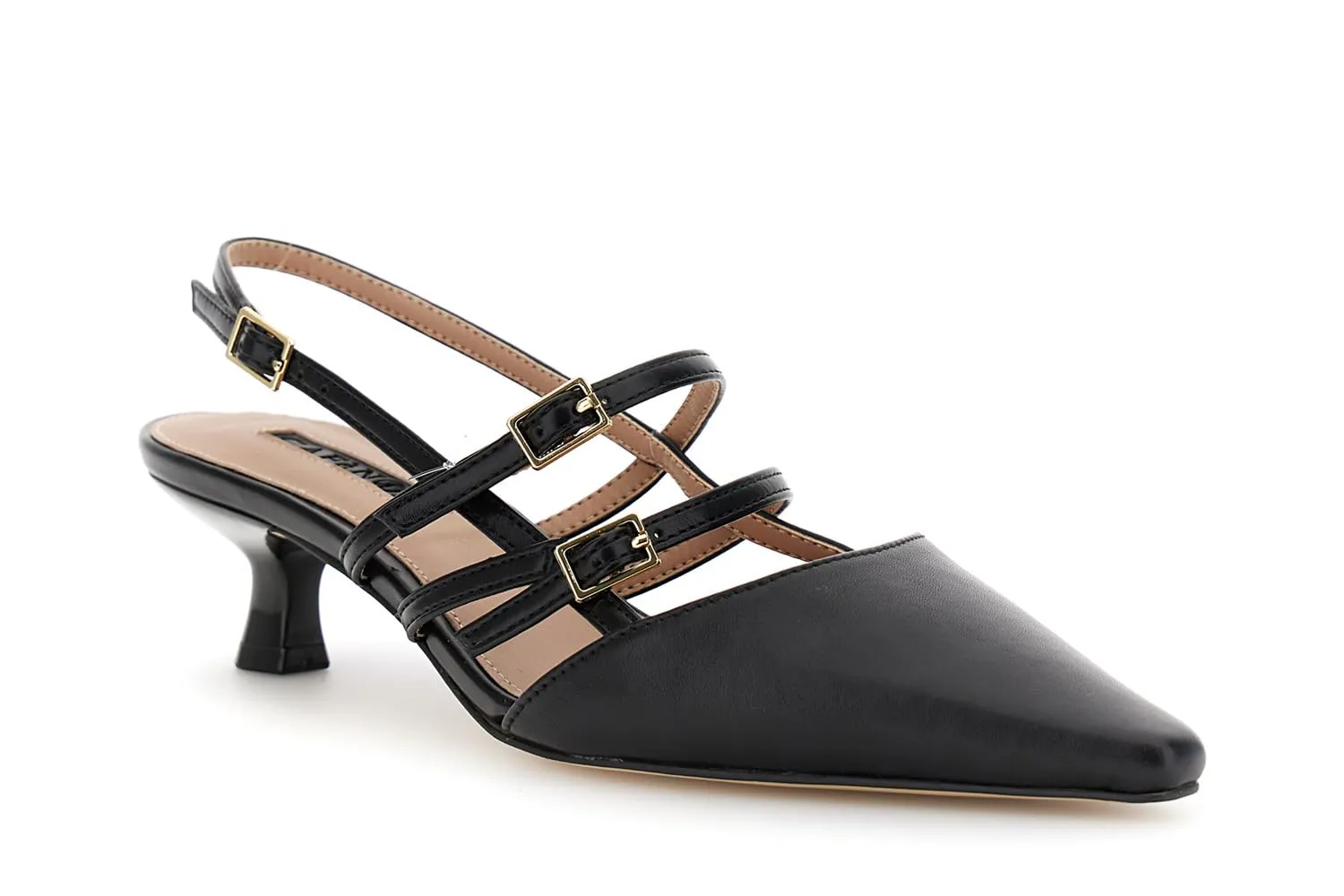 CafèNoir Décolleté Slingback Pelle Nere Tacco 5 cm