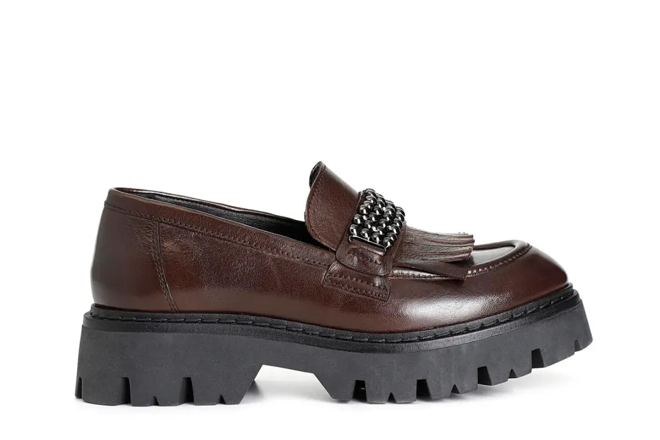 CafèNoir Mocassino Donna Pelle Frange Gioiello T.Moro 39