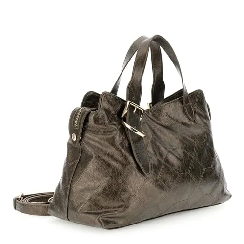 CafèNoir Ricamo Geometrico borsa a mano bronzo metallizzata