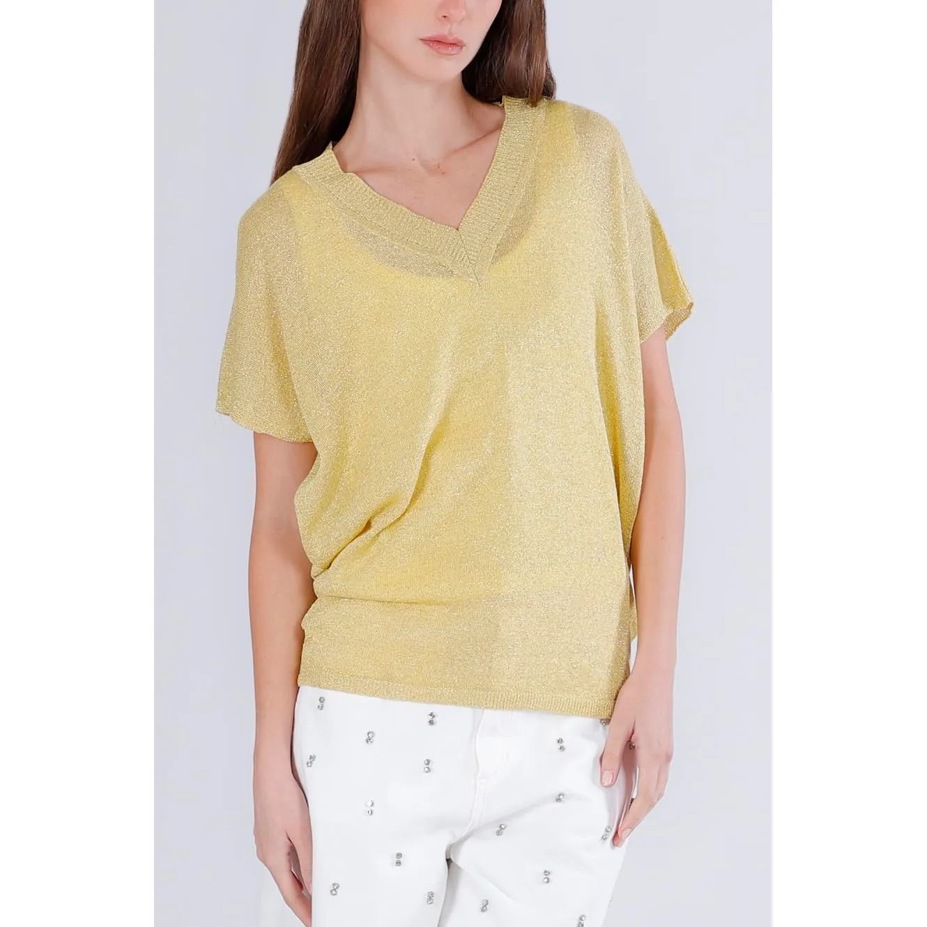 CafèNoir Maglia Aletta Filato Lurex Giallo