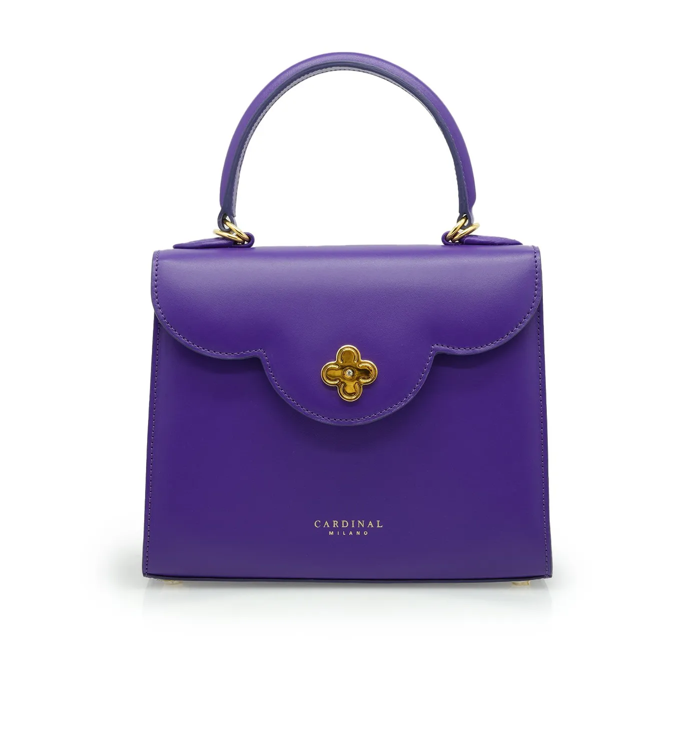 Cardinal Milano First Lady borsa pelle viola liscia