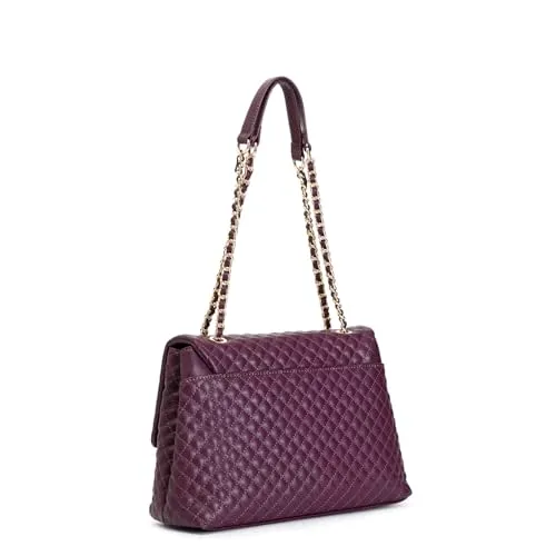 CafèNoir Borsa a Spalla Trapuntata Rombo Viola