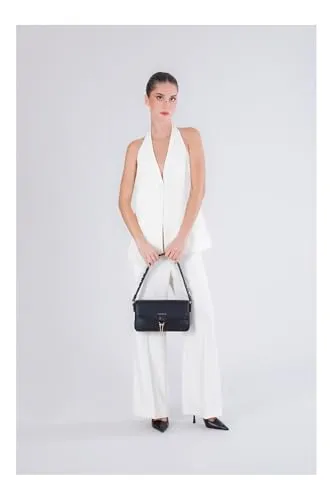 CafèNoir Borsa a Spalla Nera Coulisse con Catenina