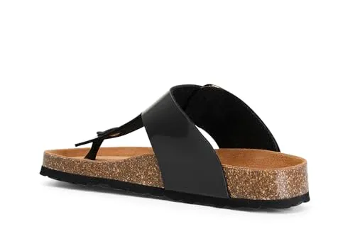 CafèNoir Ciabatta Infradito Donna con Fibbia Nera Fussbett Pelle