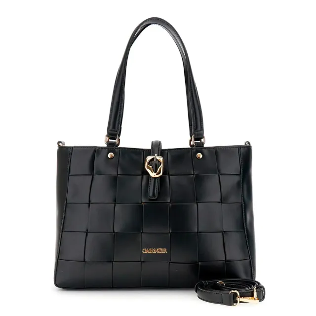 CafèNoir Intrecciato Tote Donna Effetto Pelle Nera Unica