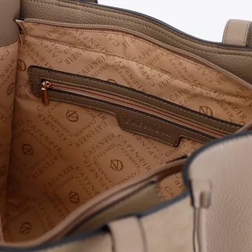 CafèNoir Tote Granoso Effetto Suede Fango