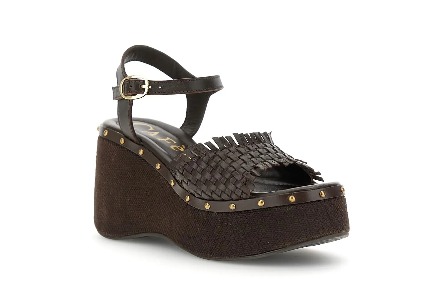 CafèNoir Gilda Sandali con Zeppa in Pelle 38 EU Intreccio