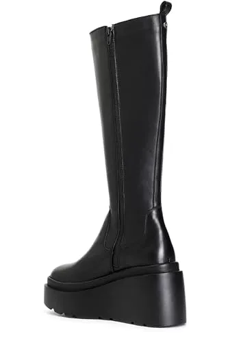 CafèNoir Stivale Donna Pelle Maxi Cerniera Plateau Nero