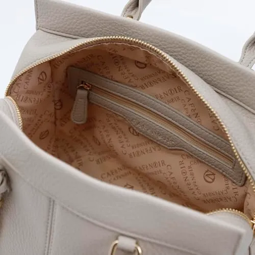 CafèNoir Bauletto borsa a mano beige tortigliata