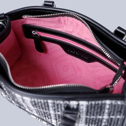 CafèNoir Mini Bag Quadri Pochette Nera Paillettes