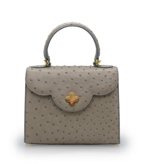 Cardinal Milano First Lady Taupe borsa struzzo taupe