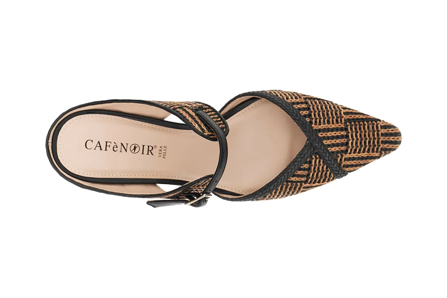 CafèNoir Raffia sabot donna treccia tacco 4,5 cm paglia