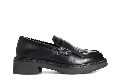 CafèNoir Mocassino Donna con Frangia Nero Tacco 50 mm