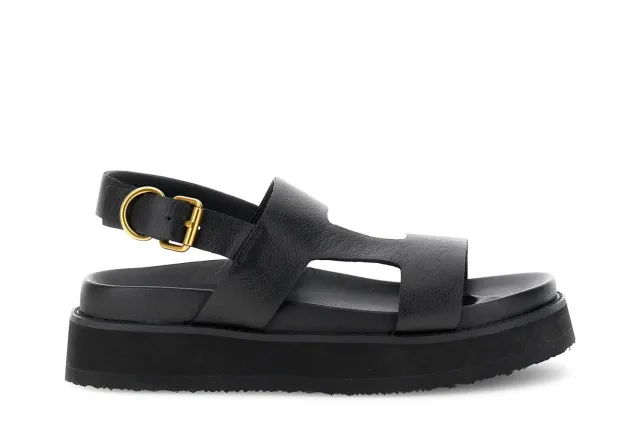 CafèNoir Doppia Fascia Sandali in Pelle Donna Piatti
