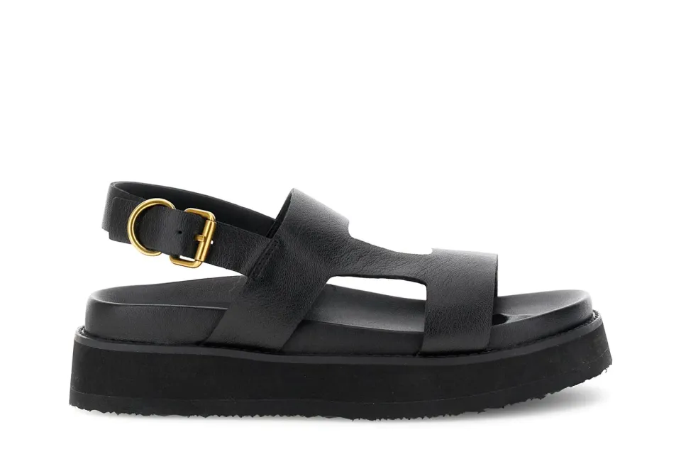 CafèNoir Doppia Fascia Sandali in Pelle Donna Piatti