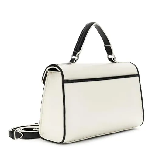 CafèNoir Borsa a Mano con Pattina Manico Imbottito Bianca