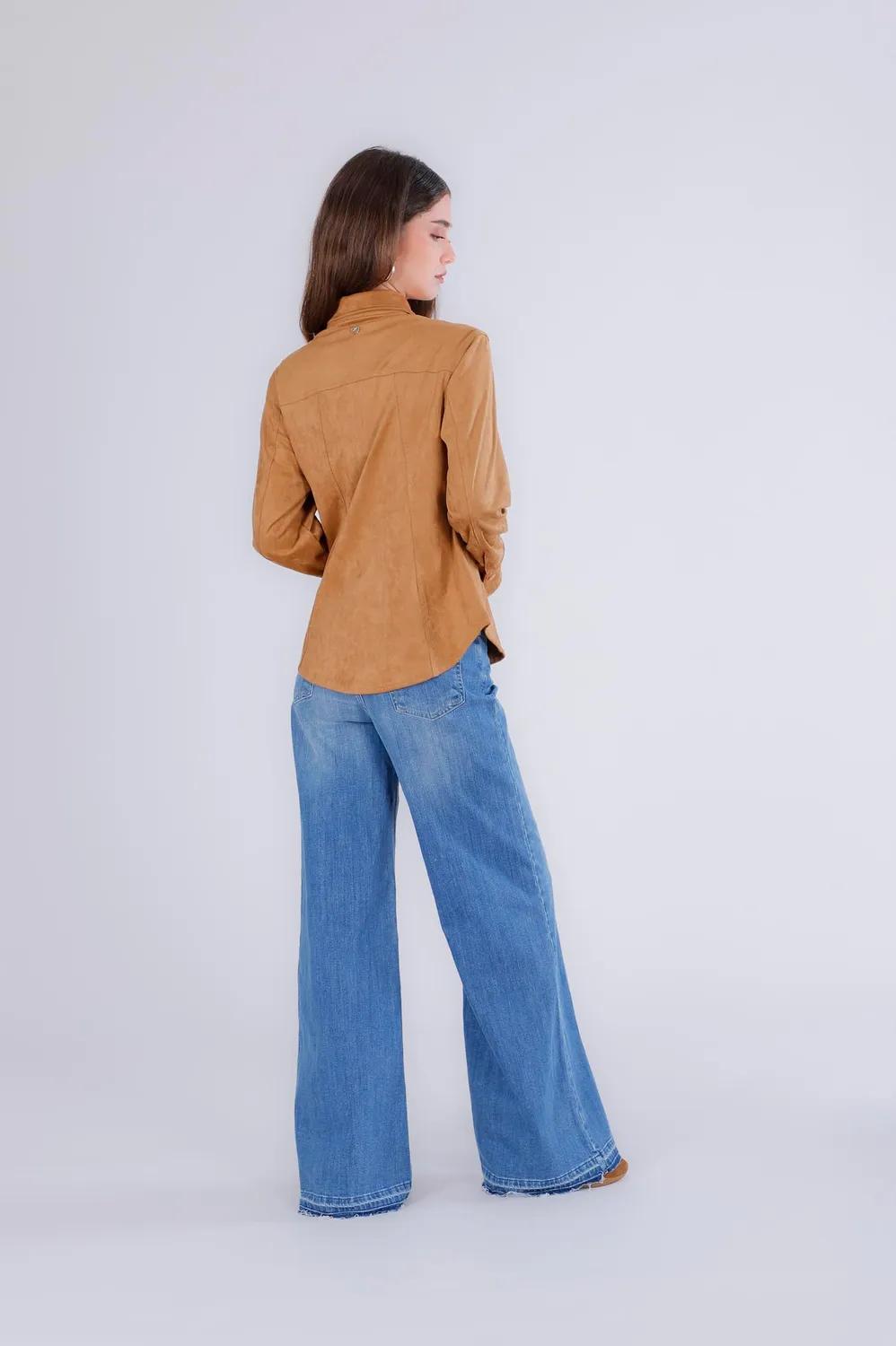 CafèNoir Camicia Ecosuede Avvitata Tabacco Donna S