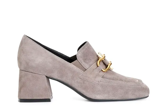 CafèNoir Mocassino Donna Camoscio Tacco 60 Taupe 38