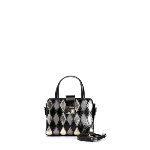 CafèNoir Minibag Rombi Patchwork Nero Strass