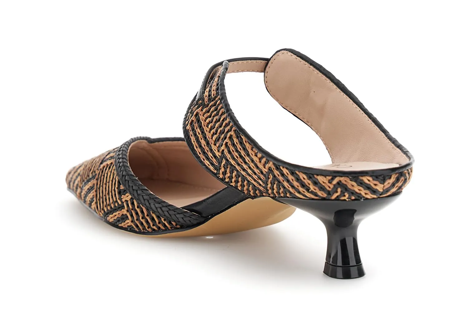 CafèNoir Raffia sabot donna treccia tacco 4,5 cm paglia
