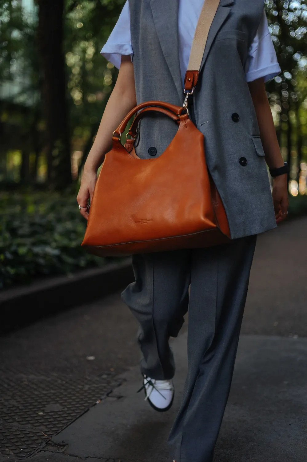 Aigin Milano Crossbody borsa pelle donna miele