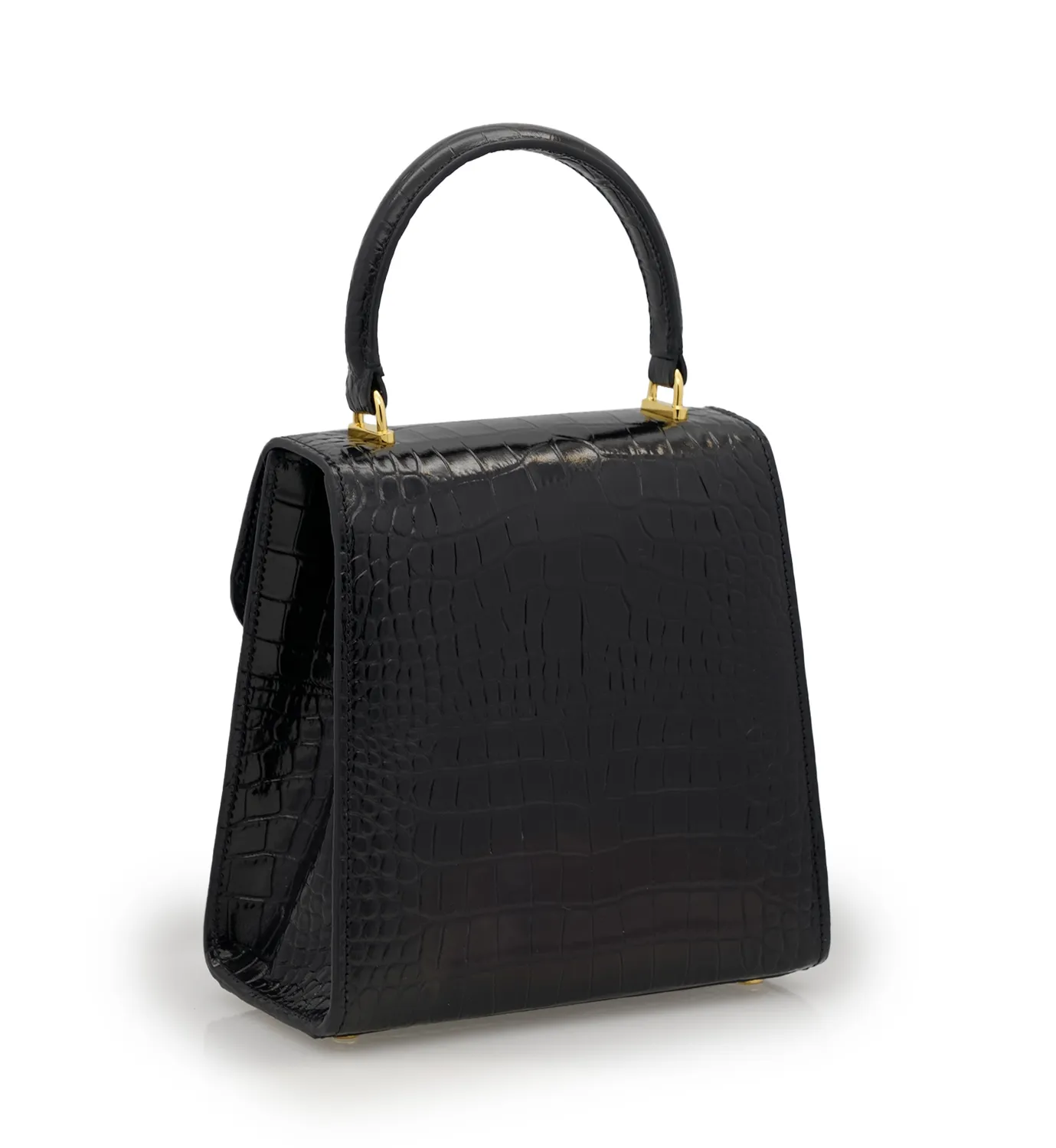 Cardinal Milano Tiffany borsa nera vitello stampa coccodrillo